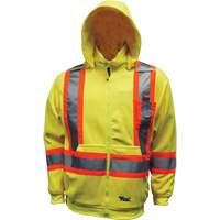 Chandail &agrave; capuchon de s&eacute;curit&eacute; en molleton, Polyester, Petit, Jaune lime haute visibilit&eacute; CSL Industriel Inc.
