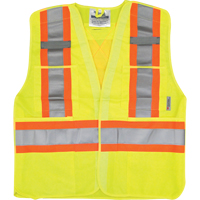 Veste de s&eacute;curit&eacute; pour la circulation, Jaune lime haute visibilit&eacute;, Moyen/Petit, Polyester CSL Industriel Inc.