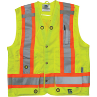 Veste de s&eacute;curit&eacute; pour arpenteur, Jaune lime haute visibilit&eacute;, Petit, Polyester CSL Industriel Inc.
