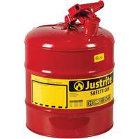 Bidons s&eacute;curitaires, Type I, Acier, 5 gal. US, Rouge, Homologu&eacute; FM/List&eacute; UL/ULC CSL Industriel Inc.