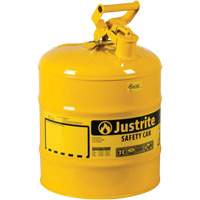 Bidons s&eacute;curitaires, Type I, Acier, 5 gal. US, Jaune, Homologu&eacute; FM/List&eacute; UL/ULC CSL Industriel Inc.