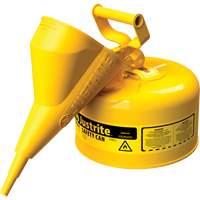 Bidons s&eacute;curitaires, Type I, Acier, 2,5 gal. US, Jaune, Homologu&eacute; FM/List&eacute; UL/ULC CSL Industriel Inc.