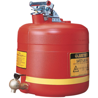 Bidon avec robinet s&eacute;curitaires pour laboratoires, Type I, Acier, 5 gal. US, Rouge, Homologu&eacute; FM CSL Industriel Inc.
