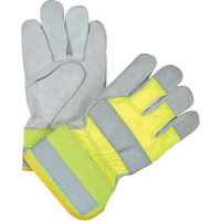 Yellow High-Visibility Winter-Lined Fitters Gloves, Large, Split Cowhide Palm, Thinsulate Inner Lining CSL Industriel Inc.
