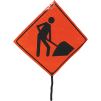 Men At Work Rolled Sign, 24" x 24", Vinyl, Pictogram CSL Industriel Inc.