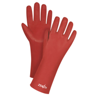 Red Smooth-Finish Chemical-Resistant Gloves, Size 9, 14" L, PVC, Interlock Inner Lining, 47-mil CSL Industriel Inc.