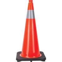 C&ocirc;ne de signalisation, 28", Orange, Bande(s) r&eacute;fl&eacute;chissante(s) 4" CSL Industriel Inc.