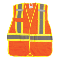 CSA Compliant High Visibility Surveyor Vest, High Visibility Orange, Large, Polyester CSL Industriel Inc.