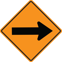 Arrow Roll-Up Temporary Conditions Sign , 24" x 24", Vinyl, Pictogram CSL Industriel Inc.