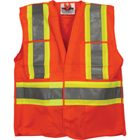 Veste de s&eacute;curit&eacute; pour la circulation, Orange haute visibilit&eacute;, Moyen/Petit, Polyester CSL Industriel Inc.