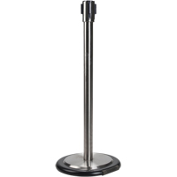Free-Standing Crowd Control Barrier Receiver Post With Wheels, 35" High, Stainless CSL Industriel Inc.