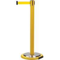 Free-Standing Crowd Control Barrier, Steel, 35" H, Yellow Tape, 7' Tape Length CSL Industriel Inc.