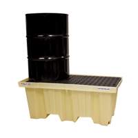 Palettes Poly-Spillpallet emboîtables sans drain pour 2 barils, Capacit&eacute; de d&eacute;versement 66 gal. US, 51" x 26" x 21" CSL Industriel Inc.
