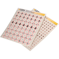 Assortiment d'&eacute;tiquettes avec pictogrammes sgh, Vinyle, Feuille, 1/2" lo x 1/2" la CSL Industriel Inc.
