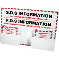 Postes d'information de fiches de donn&eacute;es de s&eacute;curit&eacute;, Anglais & français, Compris reliures CSL Industriel Inc.