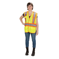 CSA Compliant High Visibility Surveyor Vest, High Visibility Lime-Yellow, Large, Polyester CSL Industriel Inc.