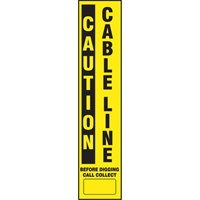 Flexible Marker Stake Decals - Caution Cable Line CSL Industriel Inc.