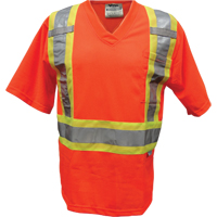 T-shirt de s&eacute;curit&eacute; en maille, Polyester, Petit, Orange CSL Industriel Inc.