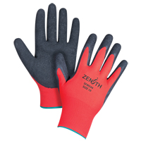 Gants enduits &agrave; prise cr&ecirc;p&eacute;e noir & rouge, 10/T-Grand, R&ecirc;vetement Latex de caoutchouc, Calibre 13, Enveloppe en Polyester CSL Industriel Inc.
