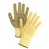 Gants tricot&eacute;s sans couture &agrave; pois, Taille Moyen/8, Calibre 7, Rev&ecirc;tement PVC, Enveloppe en Kevlar, ASTM ANSI niveau A2/EN 388 niveau 3 CSL Industriel Inc.