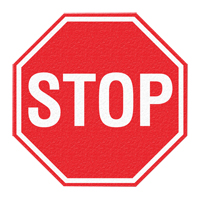 "Stop" Floor Sign, Adhesive, English with Pictogram CSL Industriel Inc.