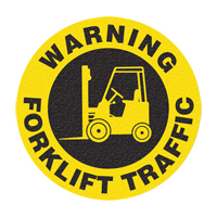 "Warning Forklift Traffic" Floor Sign, Adhesive, English with Pictogram CSL Industriel Inc.