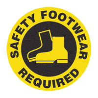 "Safety Footwear" Floor Sign, Adhesive, English with Pictogram CSL Industriel Inc.