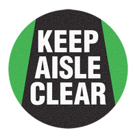 "Keep Aisle Clear" Floor Sign, Adhesive, English with Pictogram CSL Industriel Inc.