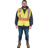 Veste d'arpenteur r&eacute;sistante aux flammes, Jaune lime haute visibilit&eacute;, Moyen, Polyester CSL Industriel Inc.