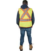 Veste d'arpenteur r&eacute;sistante aux flammes, Jaune lime haute visibilit&eacute;, Moyen, Polyester CSL Industriel Inc.