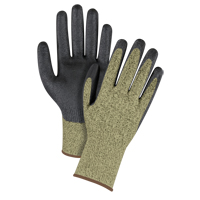 Gants &eacute;lastiques sans coutures r&eacute;sistants &agrave; la coupe noir & jaune, Taille Grand/9, Calibre 13, Rev&ecirc;tement Mousse de nitrile, Enveloppe en Aramide, ASTM ANSI niveau A6 CSL Industriel Inc.