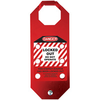 Moraillon de verrouillage pr&eacute;venant l'utilisation conforme aux normes OSHA Danger Stopout Aluma-Tag, Rouge CSL Industriel Inc.