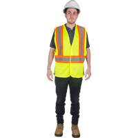 Traffic Safety Vest, High Visibility Lime-Yellow, 2X-Large, Polyester CSL Industriel Inc.