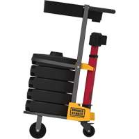 Chariot de transport avec plateau pour barri&egrave;re PLUS, 75' lo, M&eacute;tal, Rouge CSL Industriel Inc.