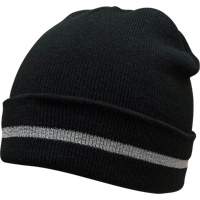 Knit Hat with Silver Reflective Stripe, One Size, Black CSL Industriel Inc.