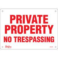 Enseigne Private Property, 7" x 10", Aluminium, Anglais CSL Industriel Inc.