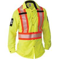 Chemise &agrave; manches longues haute visibilit&eacute; ind&eacute;chirable, Polyester, Petit, Jaune lime haute visibilit&eacute; CSL Industriel Inc.