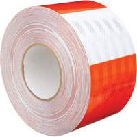 Feuille de rev&ecirc;tement de barricade prismatique de qualit&eacute; &agrave; haute intensit&eacute;, 4" la x 150' lo, 19 mils, Orange et blanc CSL Industriel Inc.