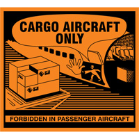 &eacute;tiquettes de manutention Cargo Aircraft Only, 4-3/4" lo x 4-1/4" la, Orange CSL Industriel Inc.
