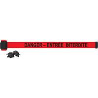 Barri&egrave;re &agrave; fixation murale, Plastique, Fixation magn&eacute;tique, 7', Ruban Rouge CSL Industriel Inc.