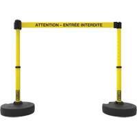 Ensemble de montants pour barri&egrave;re Plus, Plastique, 42" h, Ruban Jaune, Longueur du ruban 15' CSL Industriel Inc.
