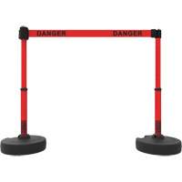 Ensemble de montants pour barri&egrave;re Plus, Plastique, 42" h, Ruban Rouge, Longueur du ruban 15' CSL Industriel Inc.