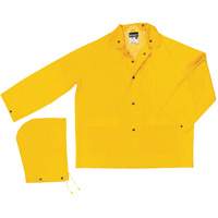 Imperm&eacute;able de s&eacute;rie classique avec capuchon amovible, Polyester/PVC, Grand, Jaune CSL Industriel Inc.