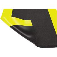 Airsoft Anti-Fatigue Mat, Pebbled, 3' x 5' x 3/8", Black/Yellow, PVC Sponge CSL Industriel Inc.