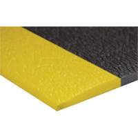 Airsoft Anti-Fatigue Mat, Pebbled, 3' x 5' x 3/8", Black/Yellow, PVC Sponge CSL Industriel Inc.