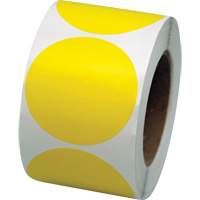 Pastilles de marquage color&eacute;es, Cercle, 3" lo x 3" la, Jaune, Vinyle CSL Industriel Inc.
