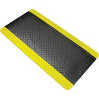 Tapis antifatigue, Losange, 1-2/3' x 3-1/4' x 3/4", Noir/Jaune, Polyur&eacute;thane CSL Industriel Inc.