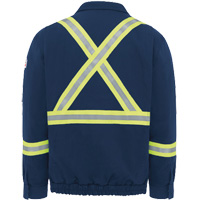 Men's Lined Bomber Jacket with Reflective Trim, Small, Navy Blue, 29 cal/cm² CSL Industriel Inc.