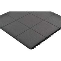 Tapis antifatigue &agrave; imbrication Cushion-Ease, Rugueux, 3' x 3' x 3/4", Noir, Caoutchouc naturel CSL Industriel Inc.