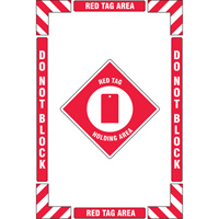 "Red Tag Holding Area" Floor Marking Kit, Adhesive, English with Pictogram CSL Industriel Inc.